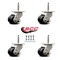Service Caster Nylon Swivel TS Caster w/2.8" Black Wheel & M16 x 2.0mm x 24mm Stems, 4PK SCC-TPLV30S72-NYR-1100-DC-4 - alternate 5